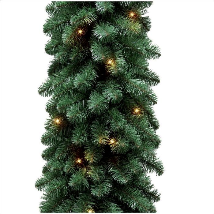 Ghirlanda artificiala Dakota de culoare verde cu lumini LED si conector pentru decor de Craciun