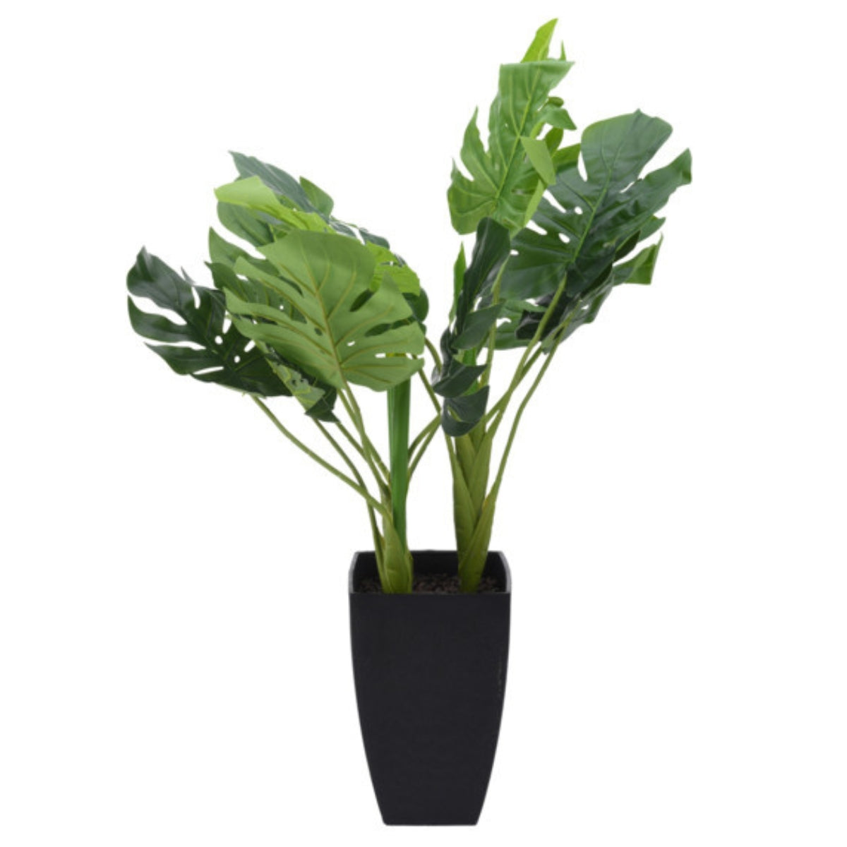 Planta decorativa artificiala monstera in ghiveci inalt de plastic, 65 cm