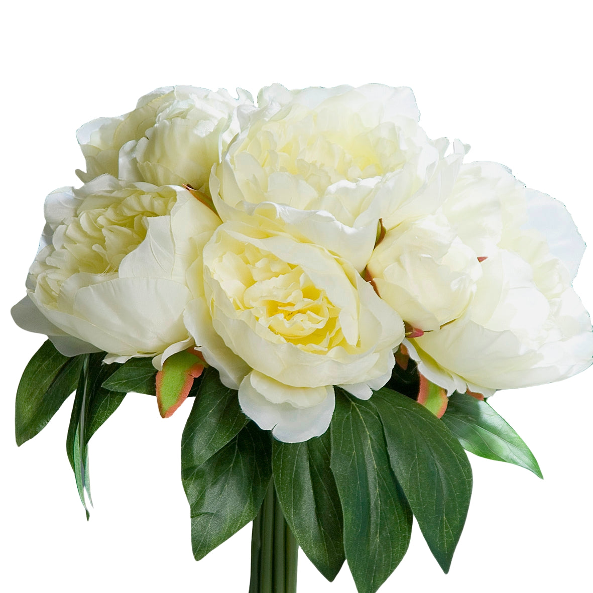 Buchet de bujori artificiali de culoare crem pentru decoratiuni interioare