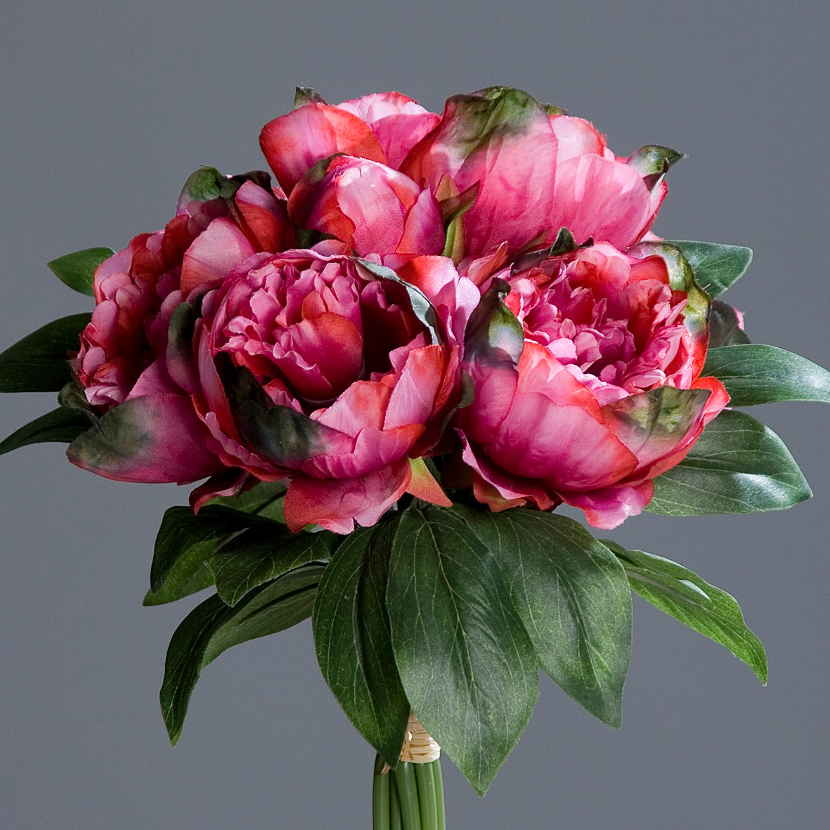Buchet artificial bujori fucsia 30 cm