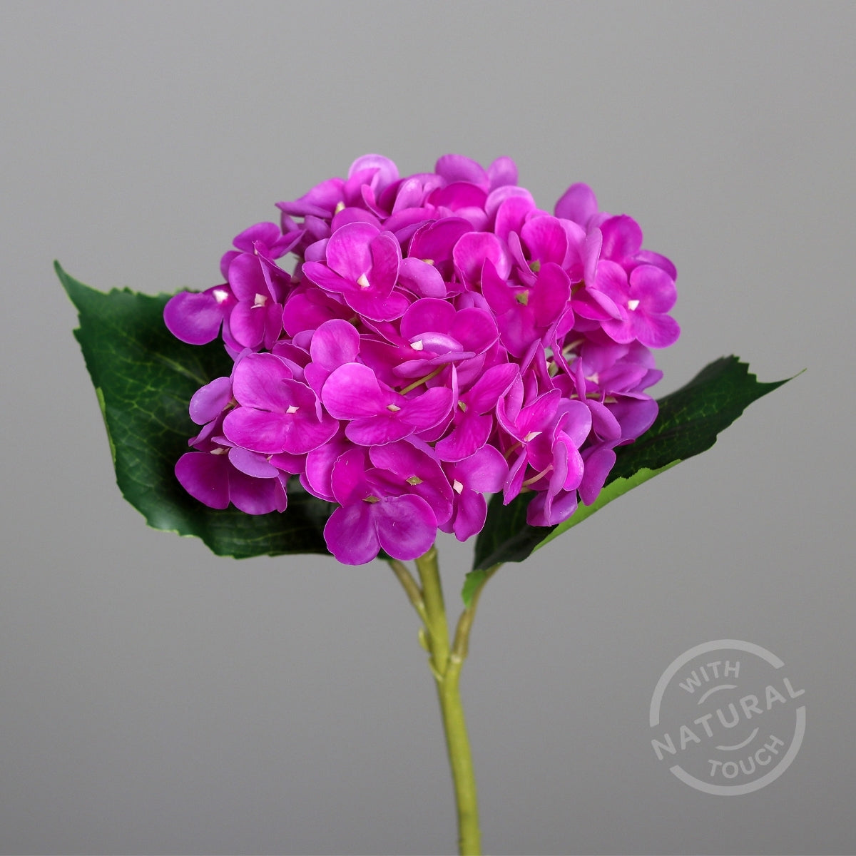 Hortensie artificiala la fir, roz inchis, 45 cm