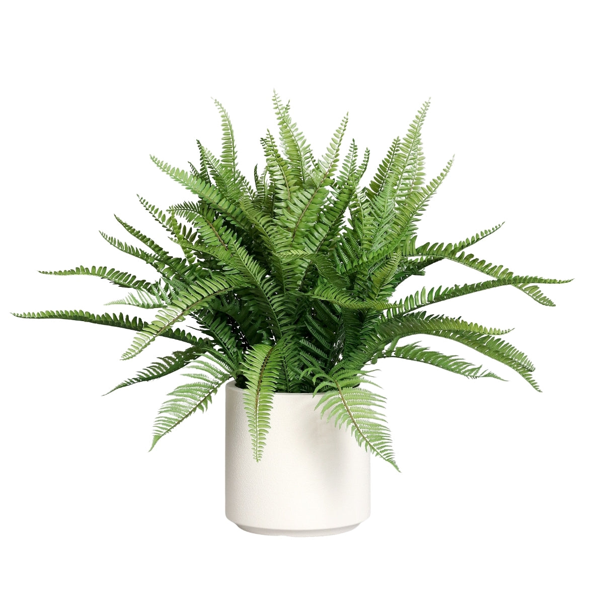 Feriga artificiala in tufa, in vas alb de plastic, 70 cm