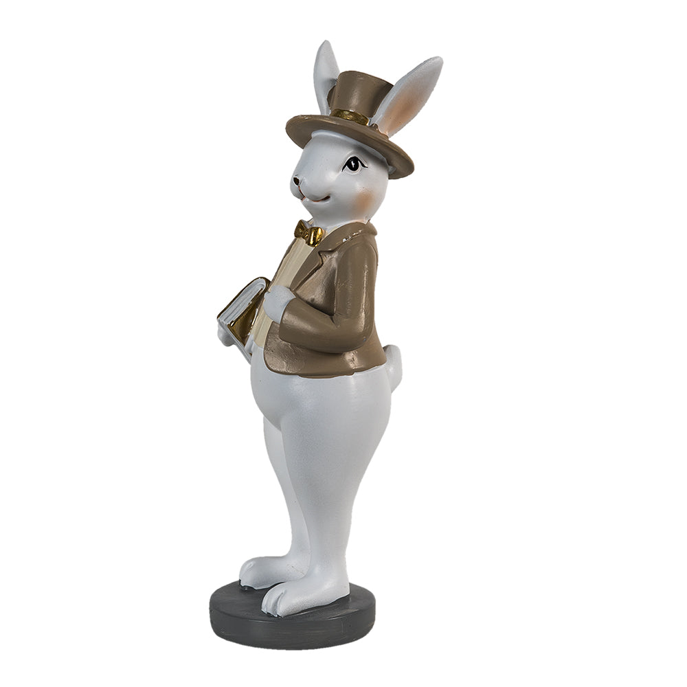 Decoratiune Paste Iepuras elegant cu papion polirasina 25 cm