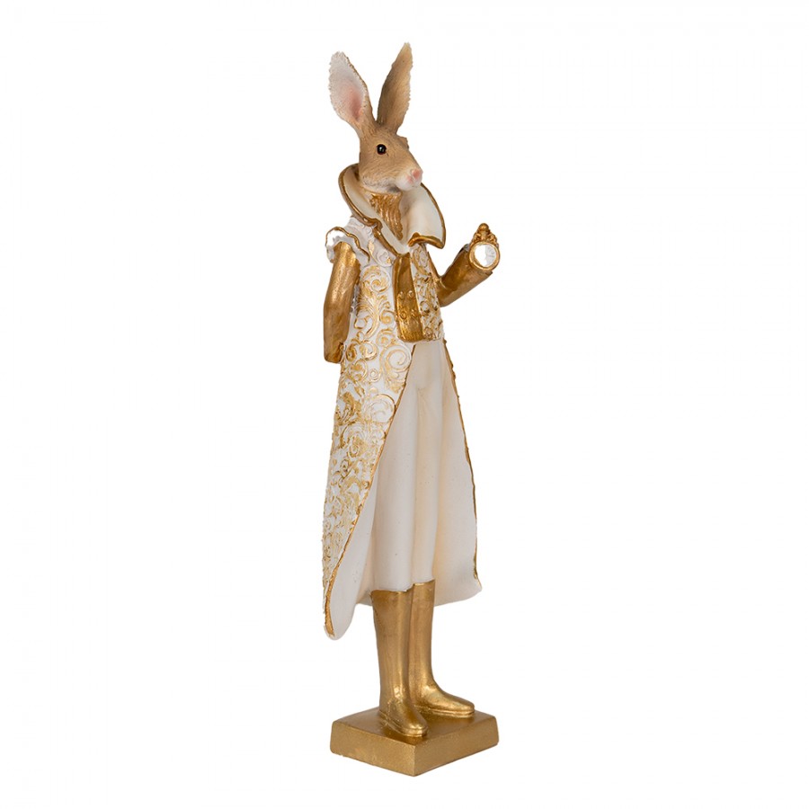 Decoratiune Paste Iepuras elegant auriu polirasina 33 cm