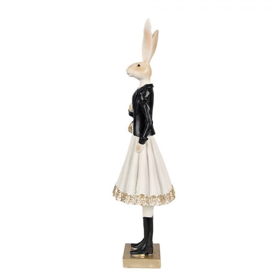 Decoratiune Pasti iepuroaica imbracata elegant 32 cm