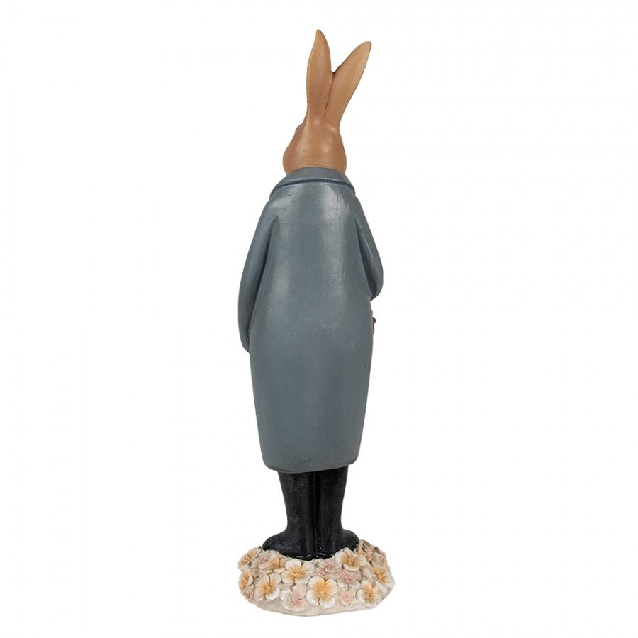 Decoratiune Pasti iepuras cu cosulet cu morcovi 34 cm