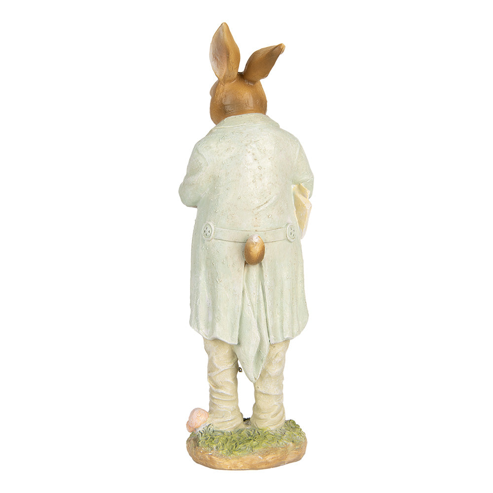 Decoratiune Pasti iepure la plimbare, model rustic, 33 cm