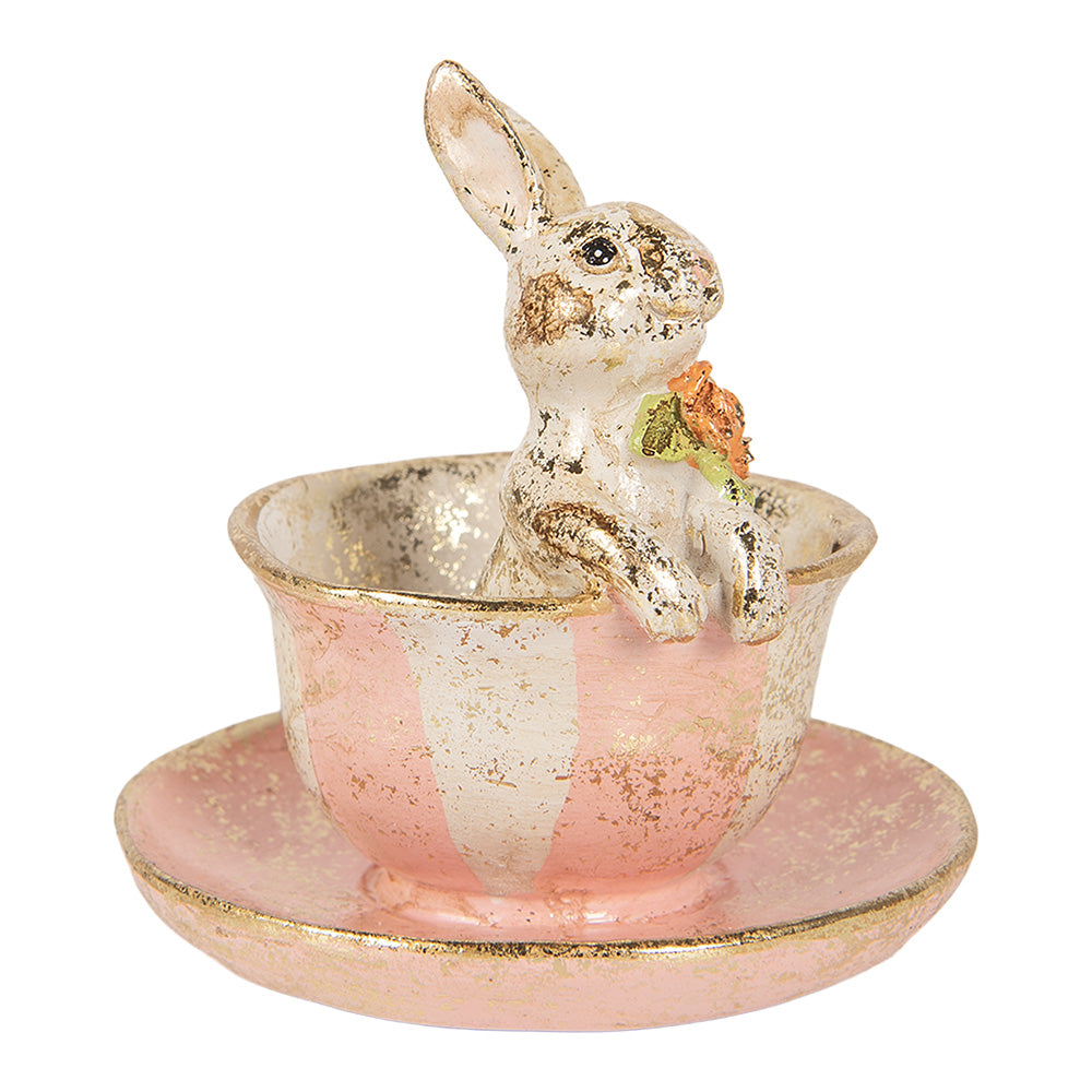 Decoratiune Pasti iepuras in cescuta, model antichizat, 12 cm