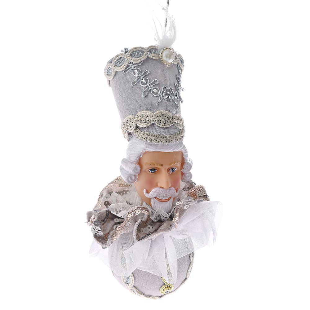 glob de craciun bej cu figurina soldat de 25 cm pentru brad