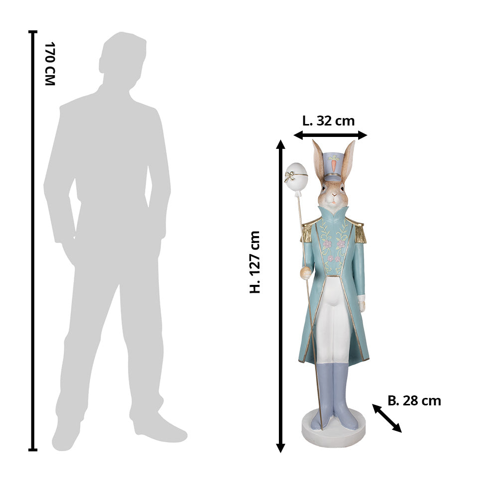 Decoratiune Pasti iepuras domn in costum de ofiter, 127 cm