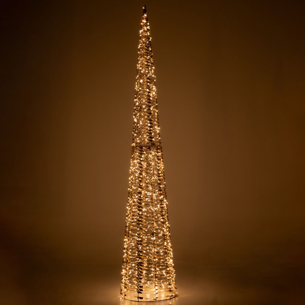 Decoratiune Craciun conica, iluminata cu 960 leduri, 180 cm