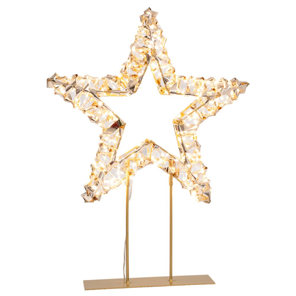 Decoratiune de Craciun in forma de stea iluminata cu sute de leduri stralucitoare pentru ferestre sau perete