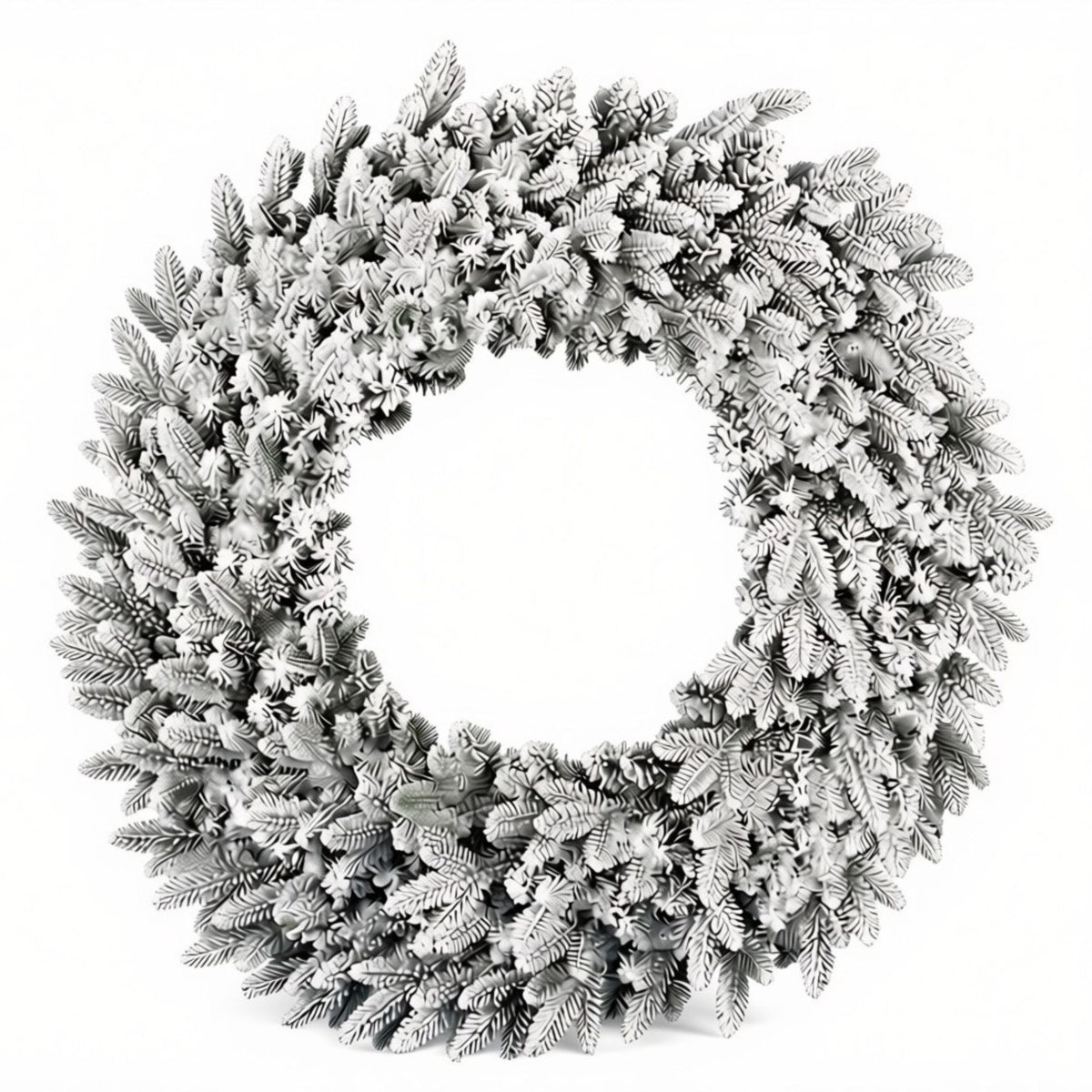 Coronita de brad artificiala cu aspect nins si 84 de ramuri 3D