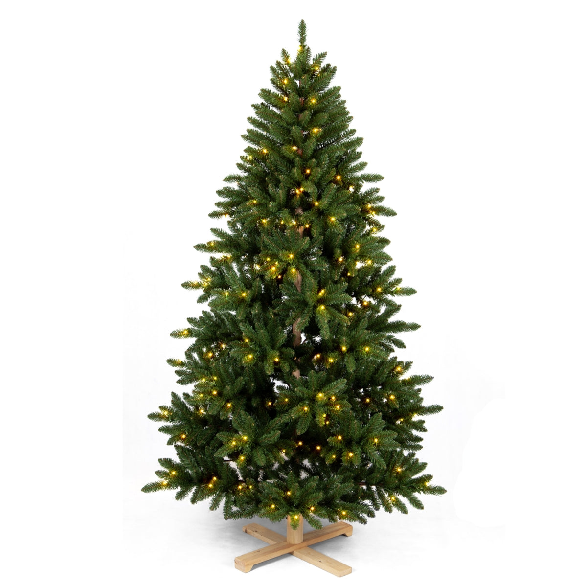 Brad artificial de Craciun cu lumini LED inteligente integrate inaltime 240 cm aspect premium Washington Wood