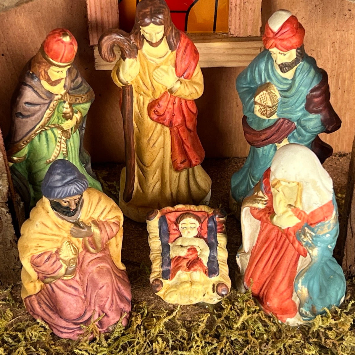 Decoratiune de Craciun scena nativa cu LED 39 cm