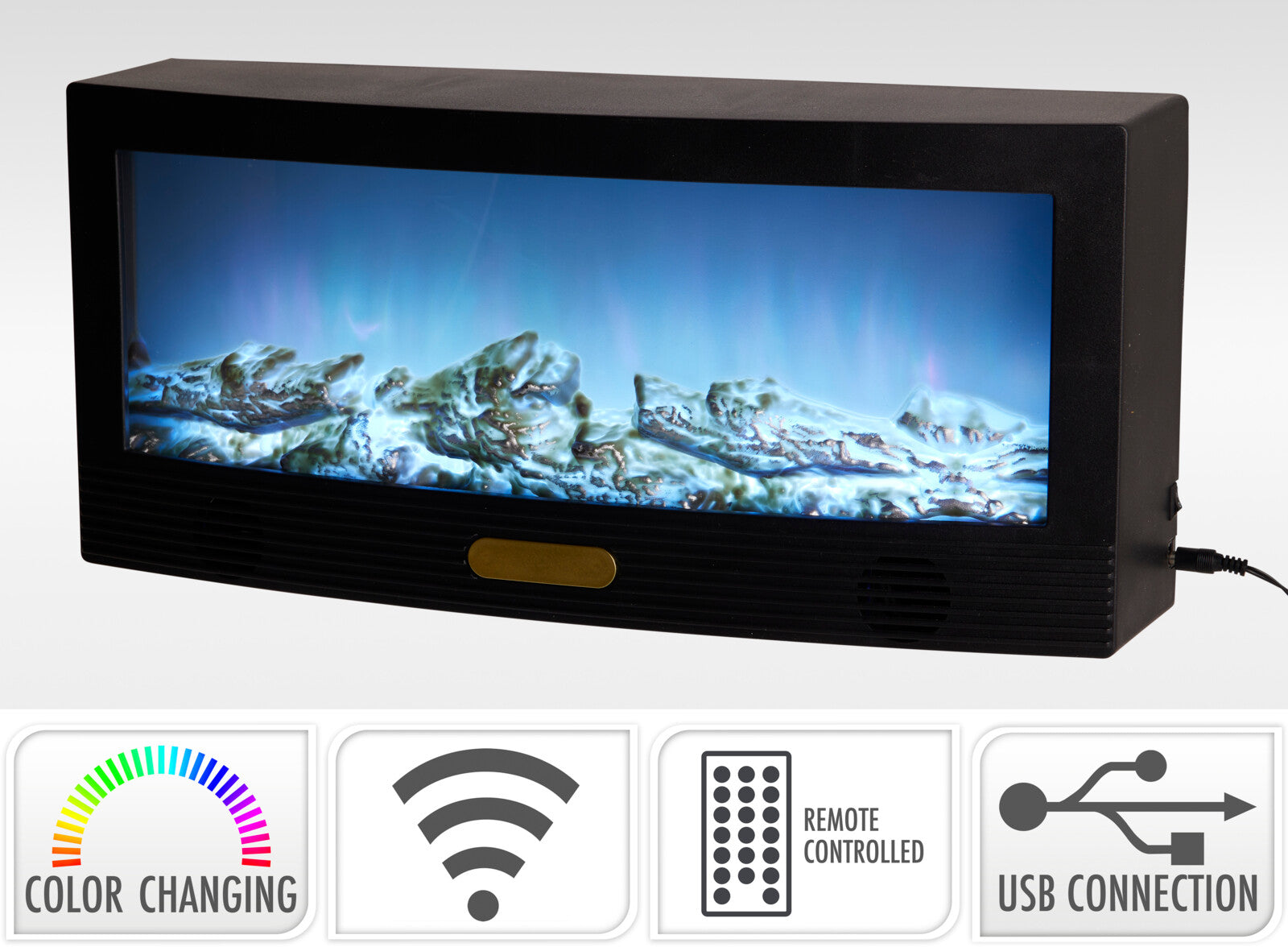 Semineu decorativ LED multicolor 50 X 23 cm, USB