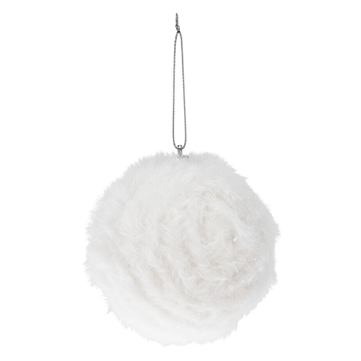 Set 12 globuri din blanita alba, diametru 10 cm