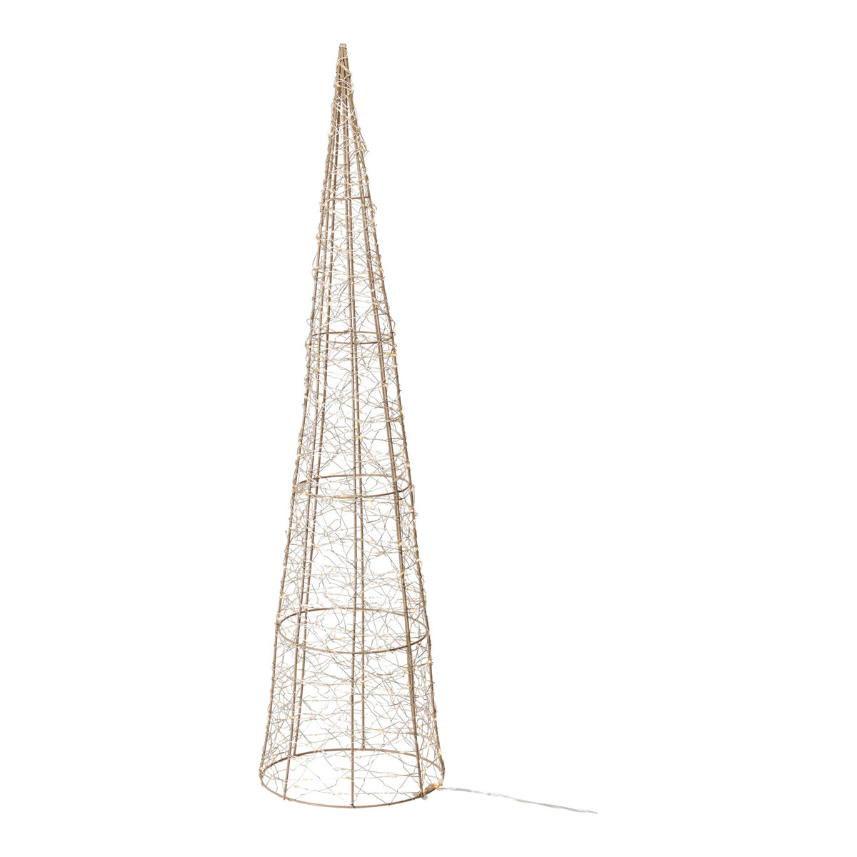 Decoratiune luminoasa con cu 400 leduri 80 cm, aurie