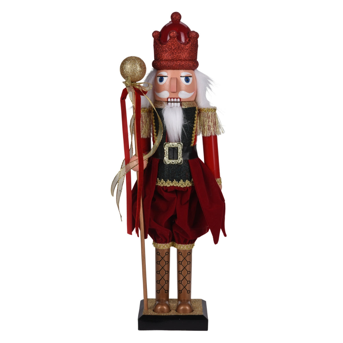 Figurina decorativa de Craciun soldat spargator de nuci ofiter la parada inaltime treizeci si opt centimetri