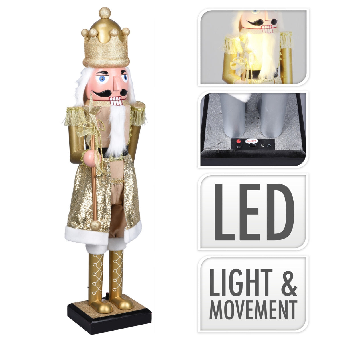 Spargator nuci ofiter la parada 163 cm, muzical, culoare aurie