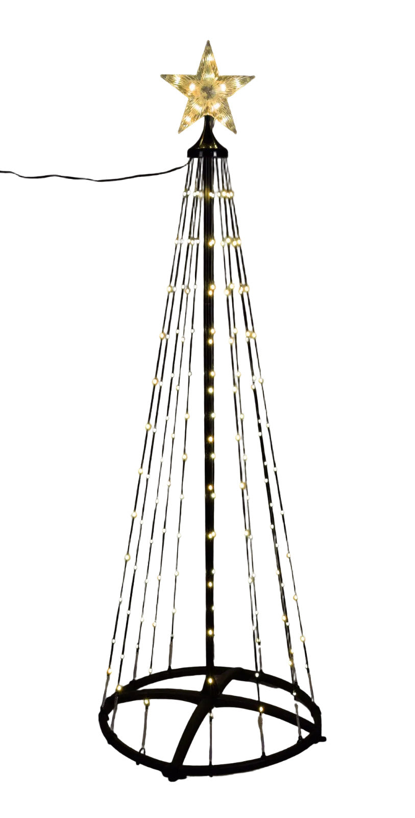 brad luminos cu 154 leduri pentru exterior cu stea in varf