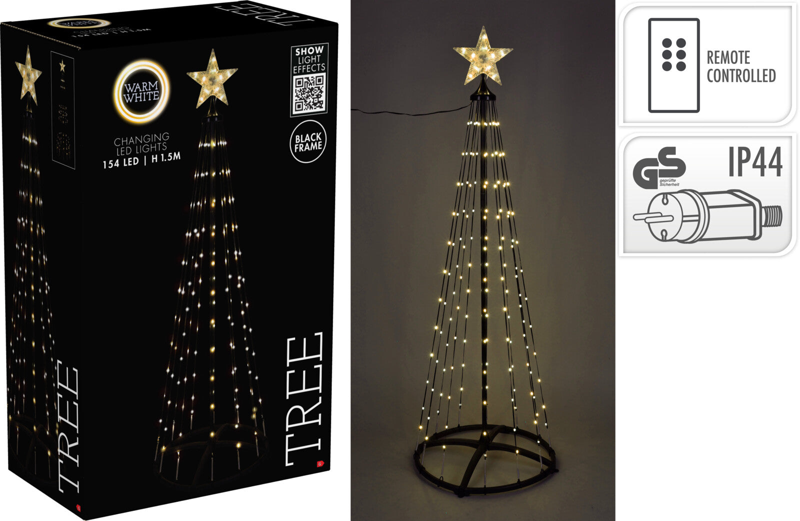 Decoratiune luminoasa brad 154 leduri, 150 cm