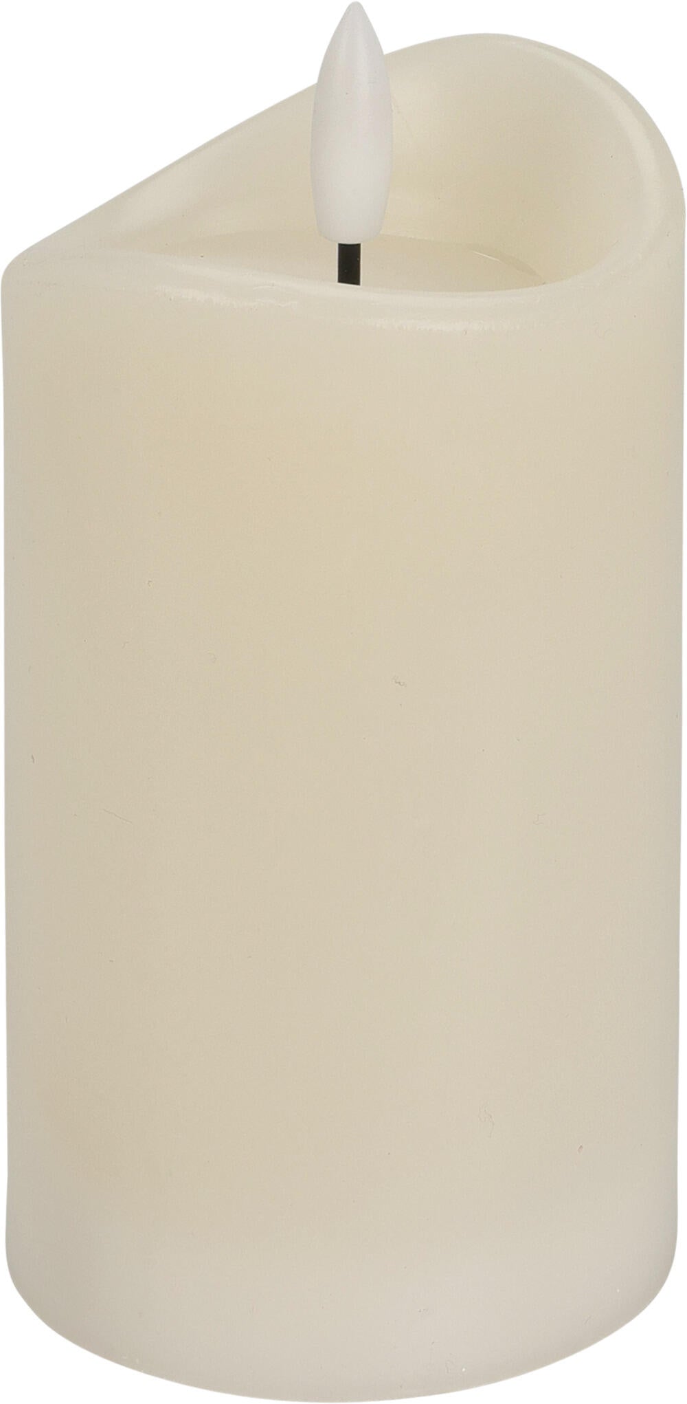 Candela alba cu led si aspect de ceara pentru decor interior