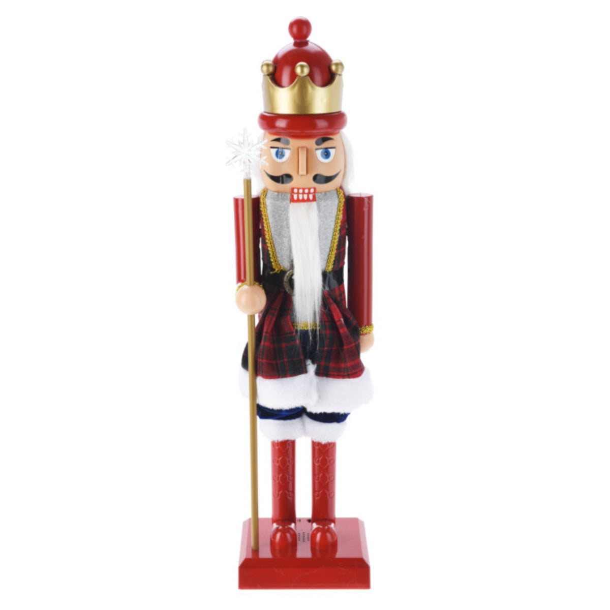 Spargator de nuci decorativ de Craciun cu lumini led si functie muzicala inaltime 57 cm
