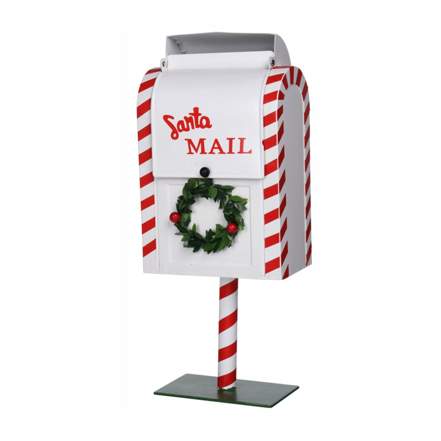 Decoratiune cutie postala, alba, 37 cm