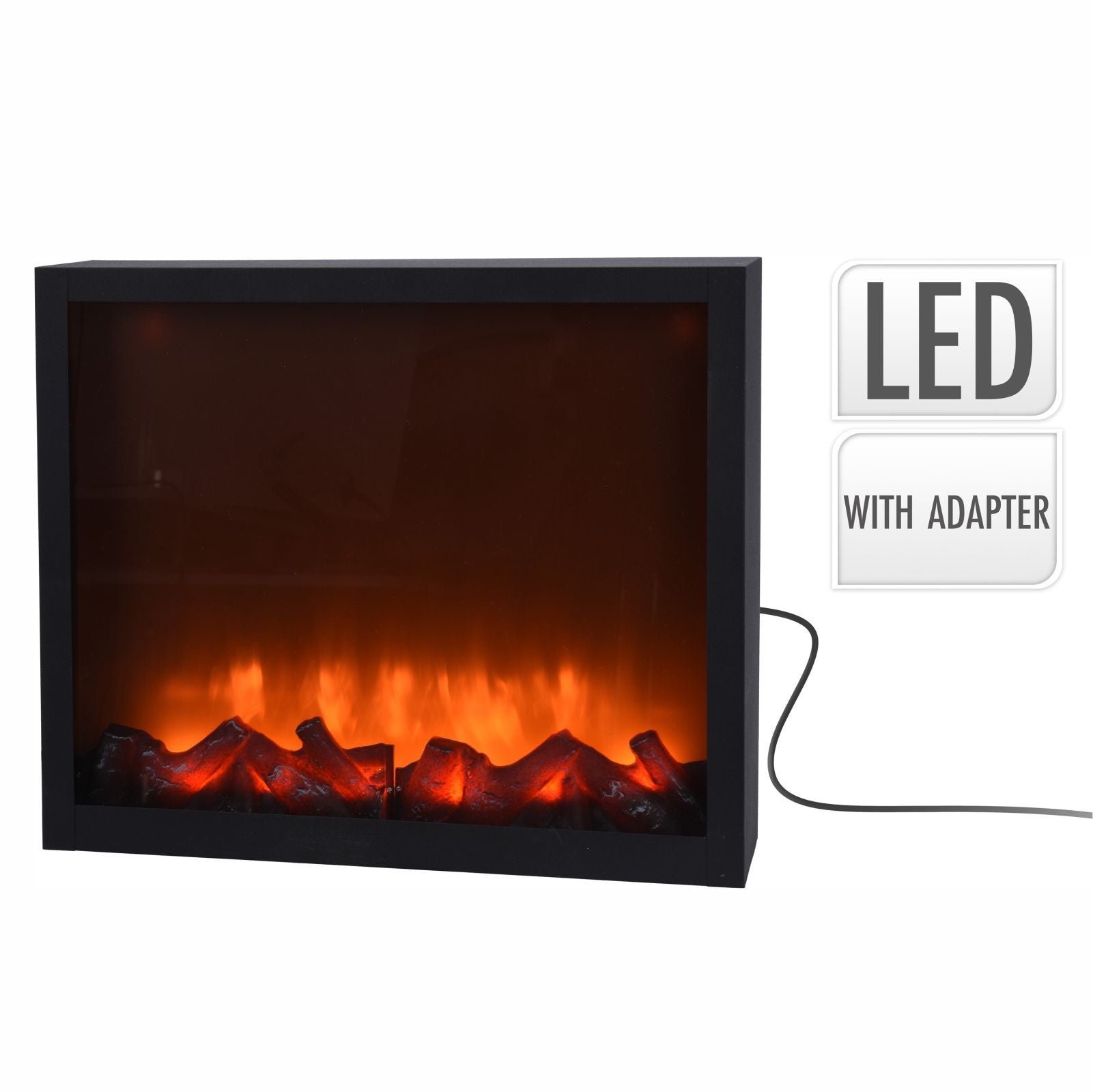 Semineu cu flacari iluminat cu LED, 41 cm