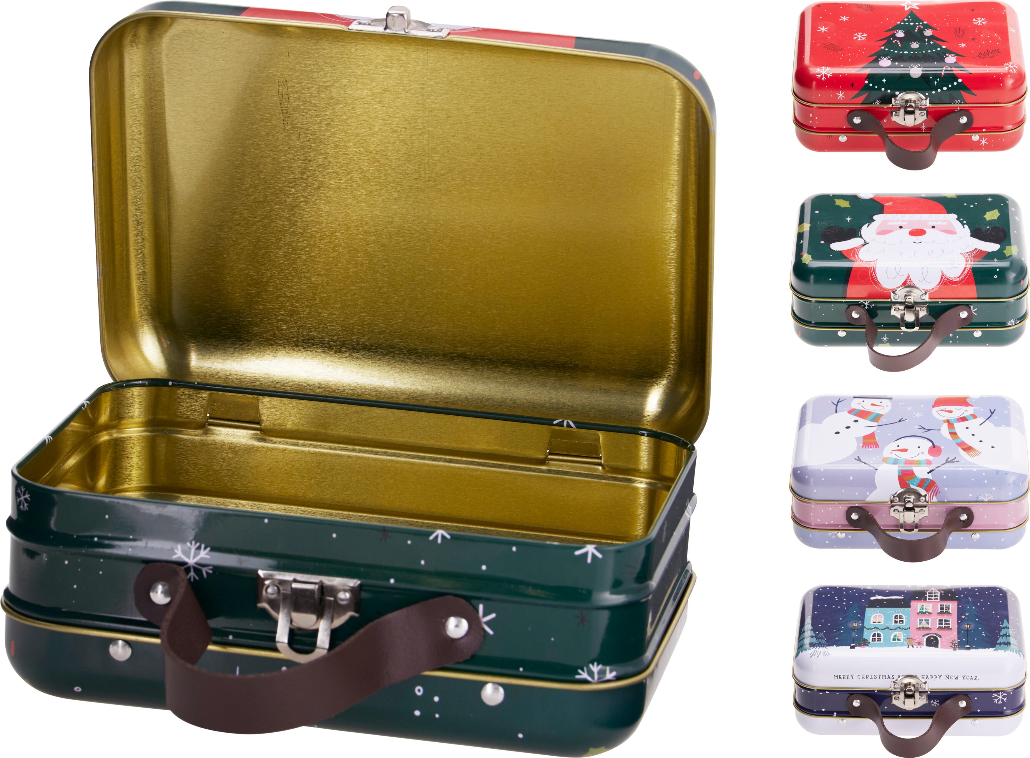 Decoratiune Craciun set 4 valize 17x12x7 cm