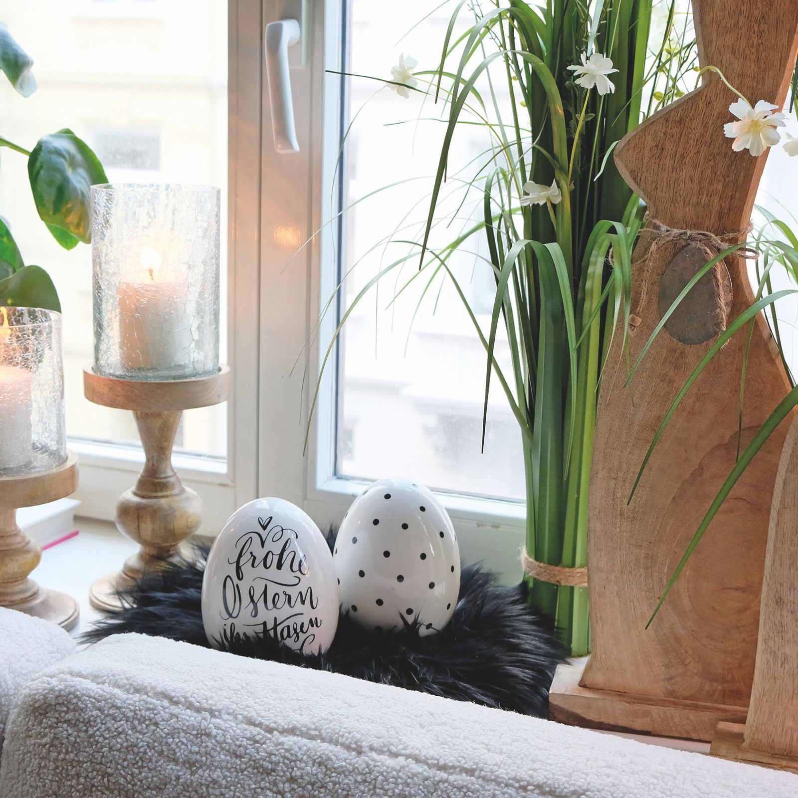 Ou ceramic cu mesaj de Pasti, 16 cm