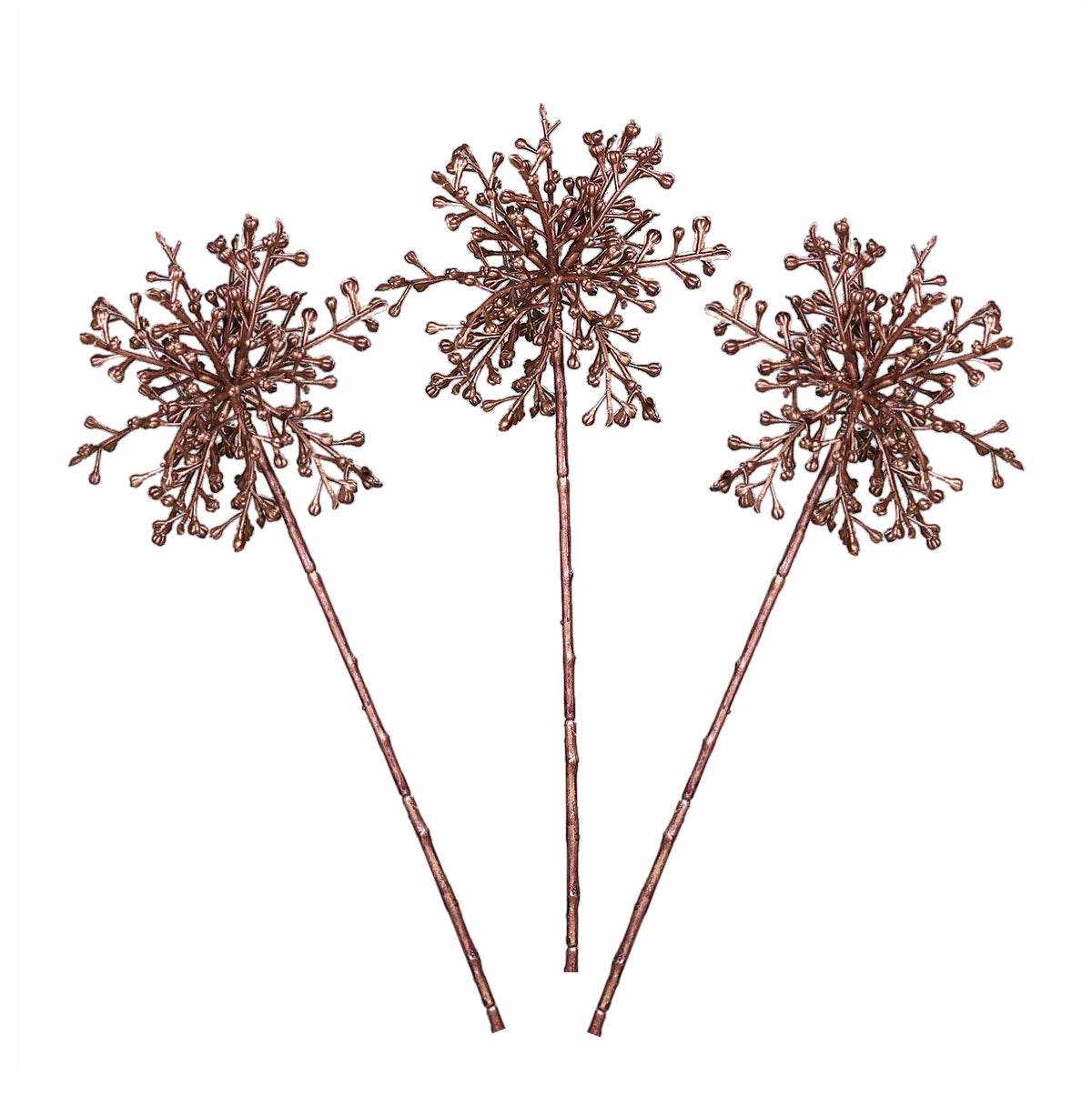 Set trei decoratiuni de Craciun Agapanthus roz 44 cm