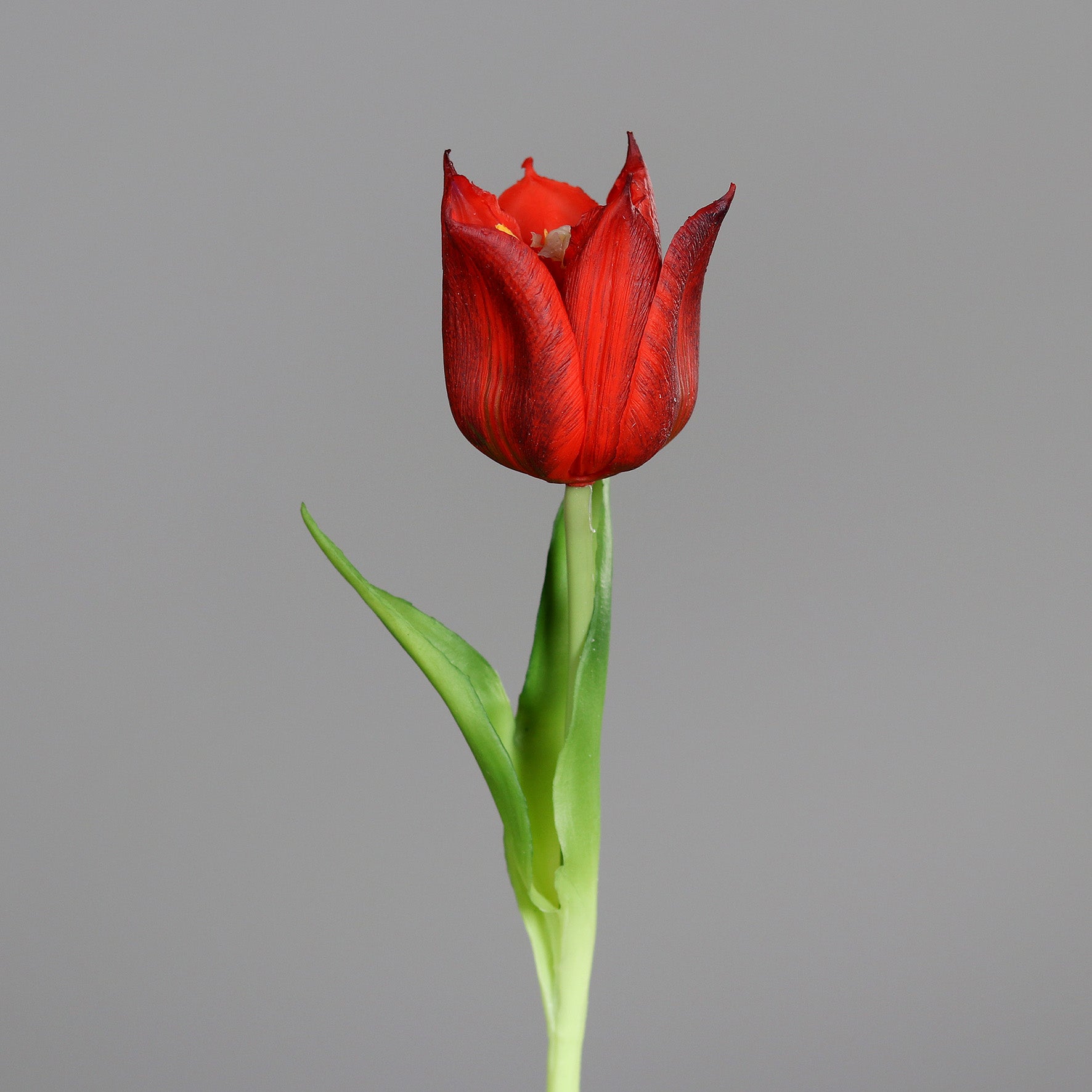 Lalea artificiala la fir, culoare rosie, 24 cm