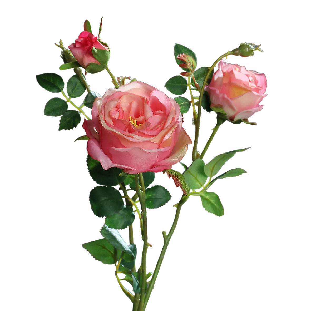 trandafir artificial roz cu tija lunga de 60 cm pentru decor interior