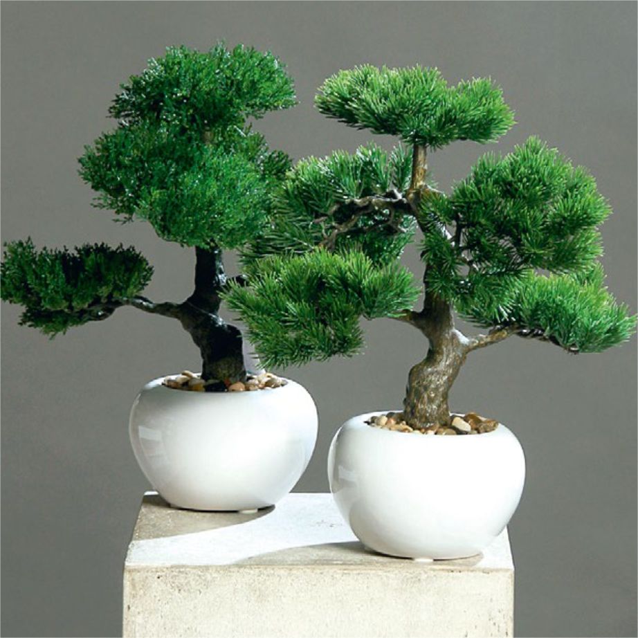 Bonsai artificial pin in vas ceramic 38 cm, aspect foarte real
