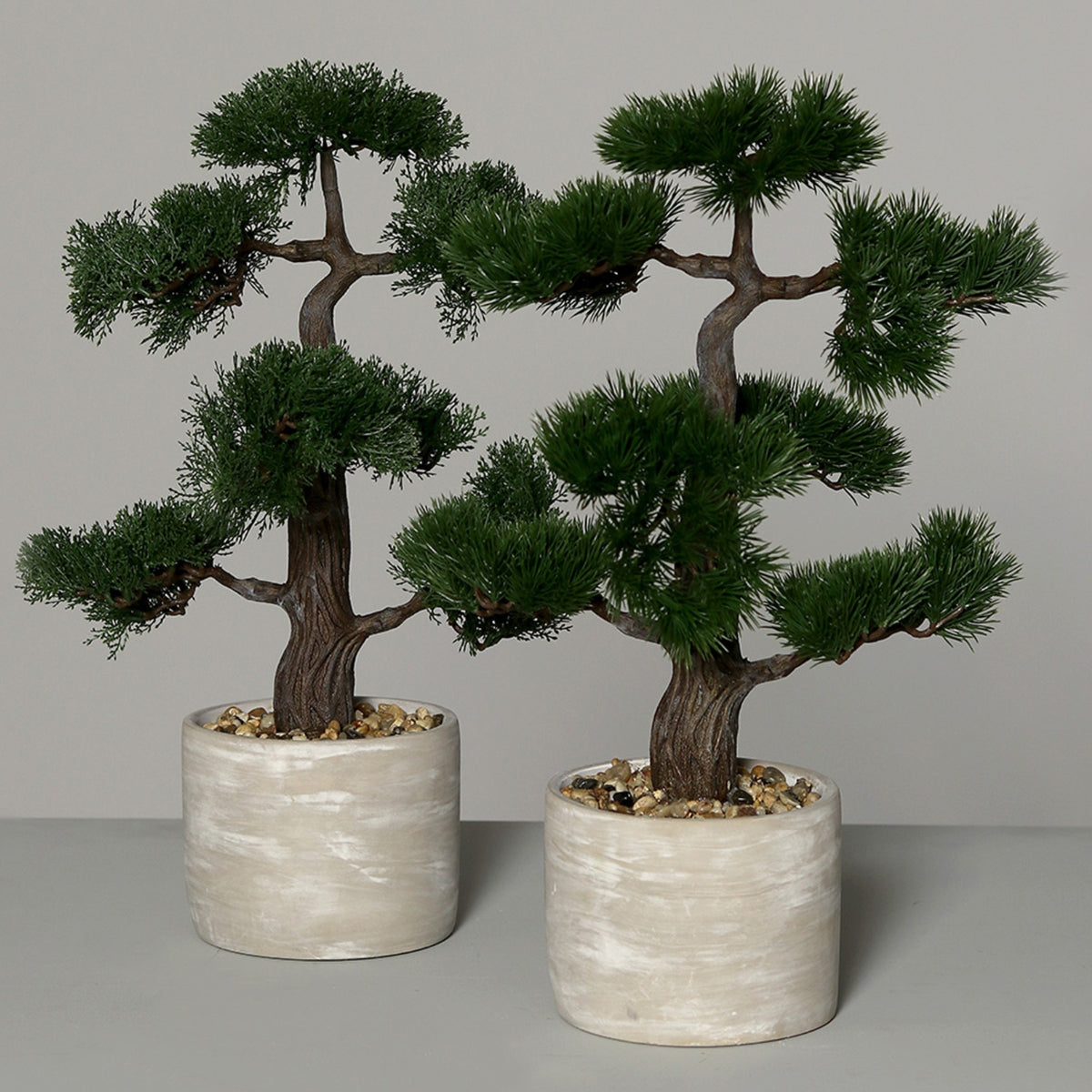 Bonsai artificial in vas ceramic gri, 48 cm