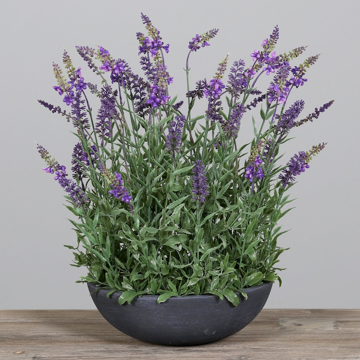 Aranjament flori de lavanda artificiale in vas de plastic gri, 45 cm