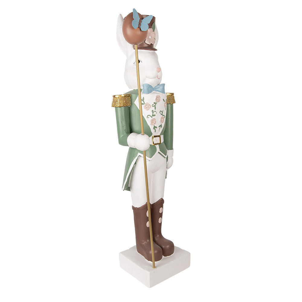 Decoratiune Pasti, iepuras in costum de ofiter, verde, 96 cm