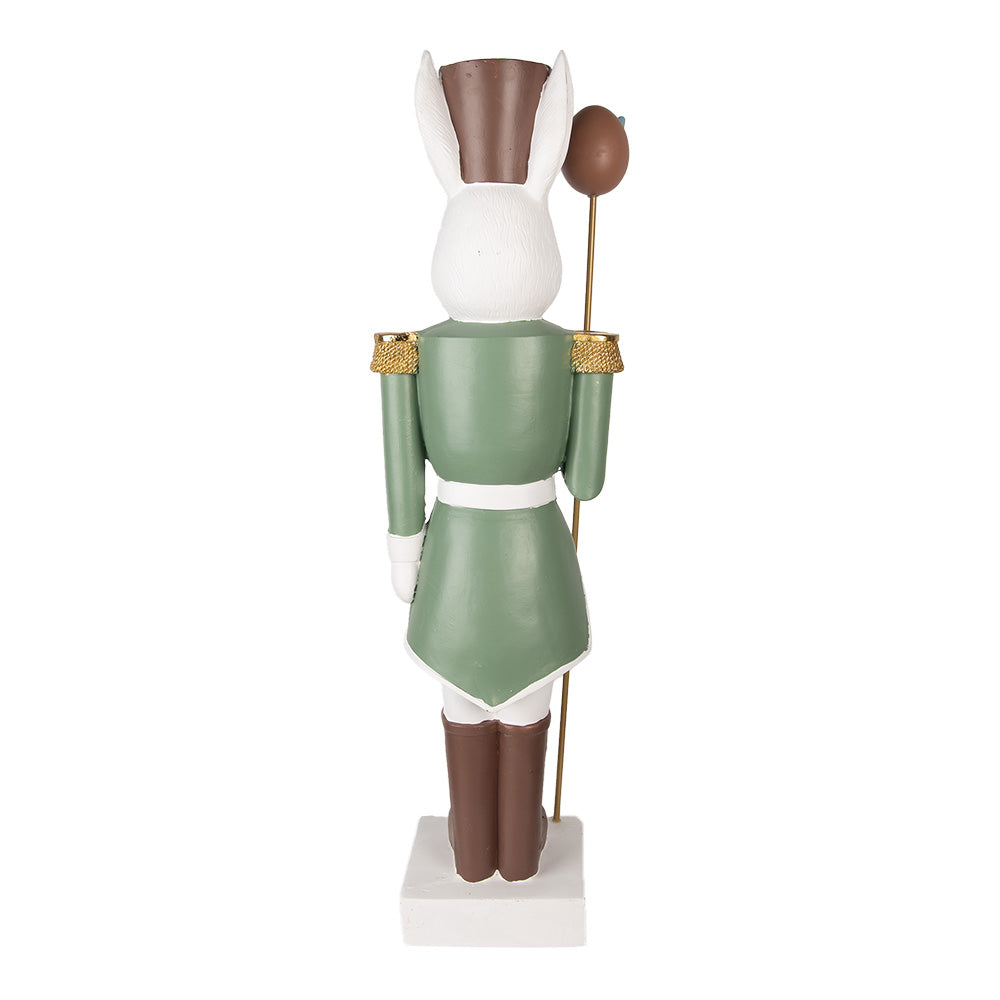 Decoratiune Pasti, iepuras in costum de ofiter, verde, 96 cm