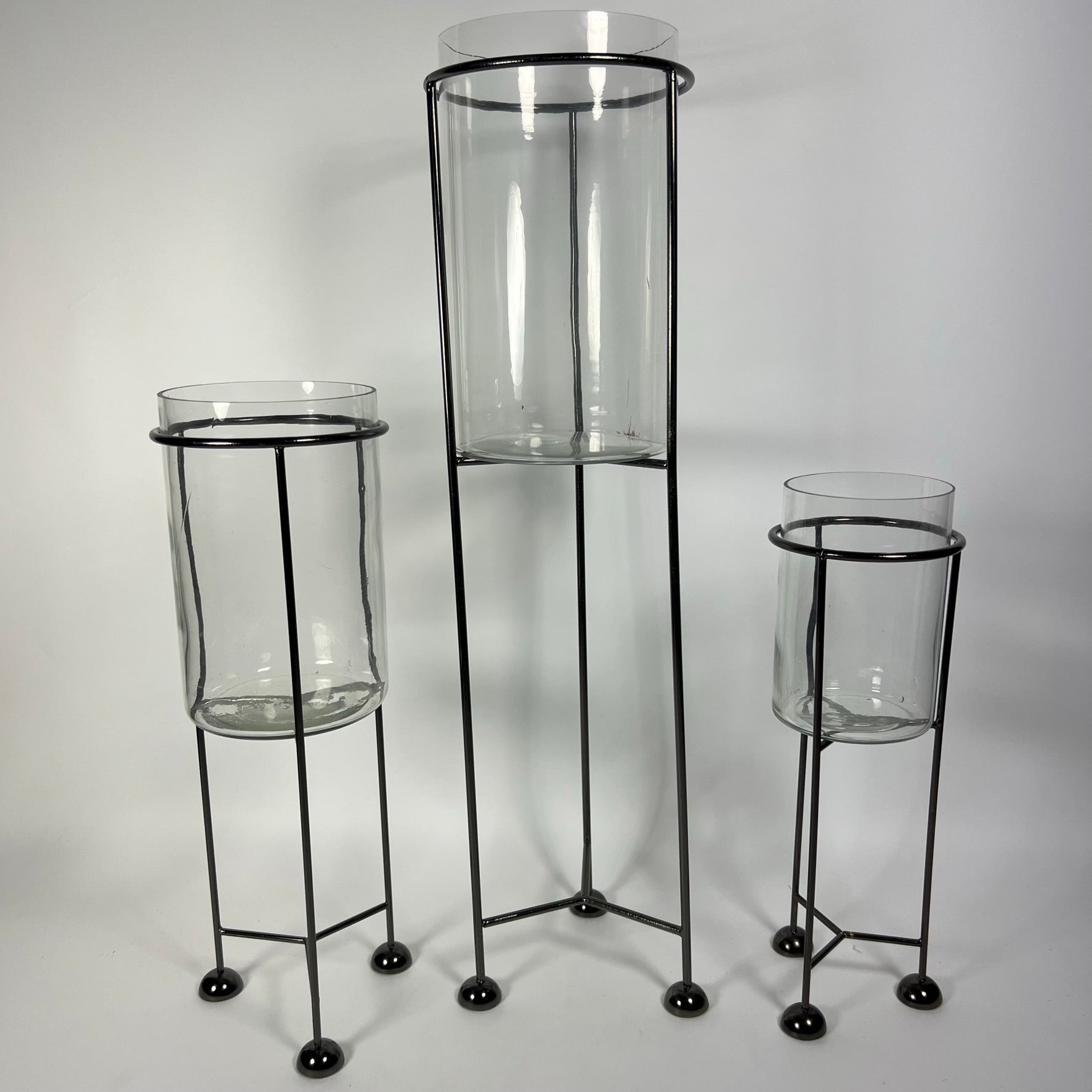 Suport lumanare set Negro 60 cm aluminiu