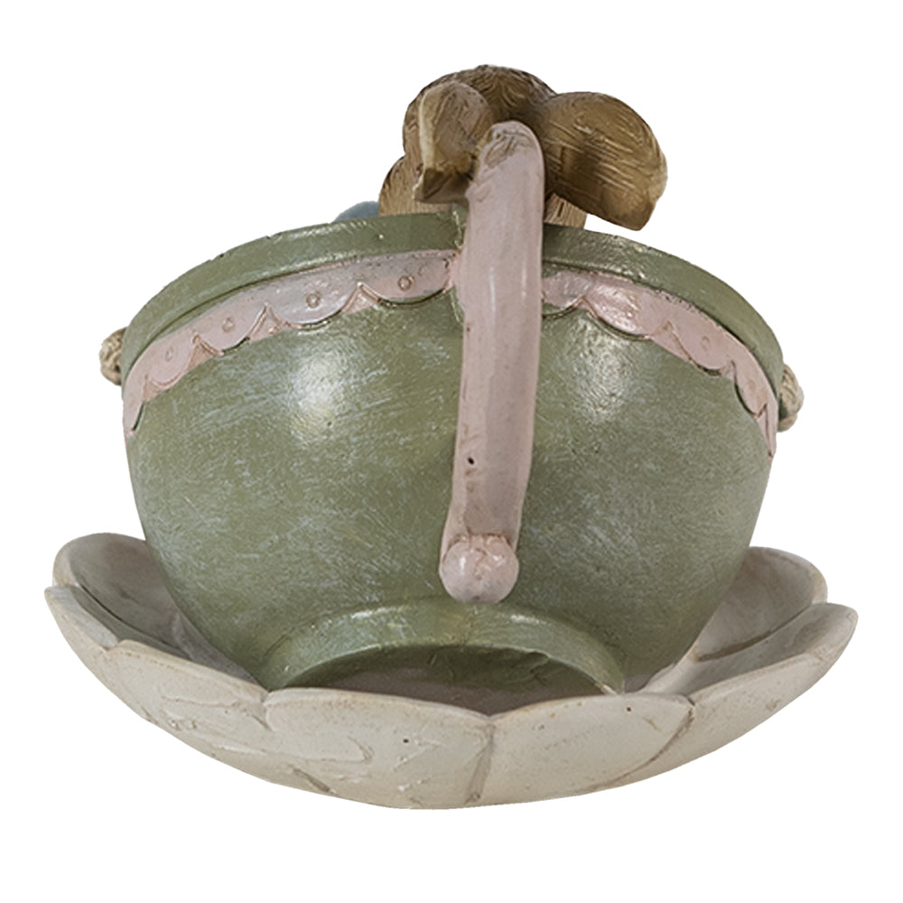 Decoratiune Paste Iepuras baiat in canuta polirasina 11 cm