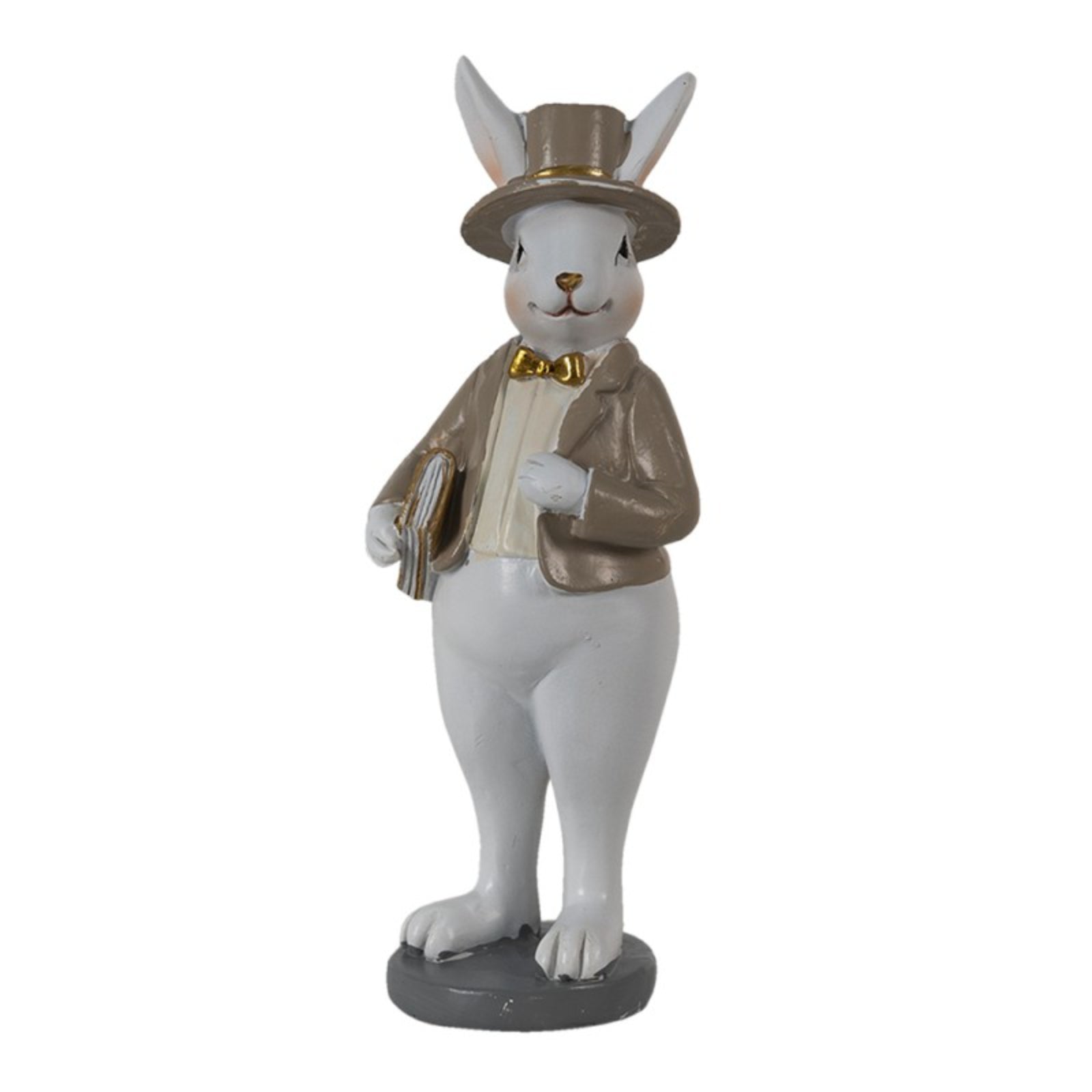 Figurina de Paste reprezentand un iepuras baietel elegant pentru decorul casei