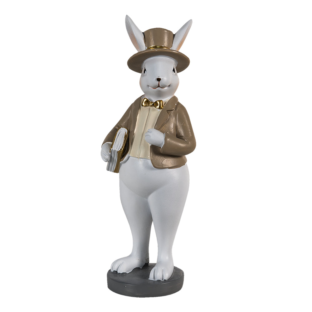 Decoratiune Paste Iepuras elegant cu papion polirasina 25 cm