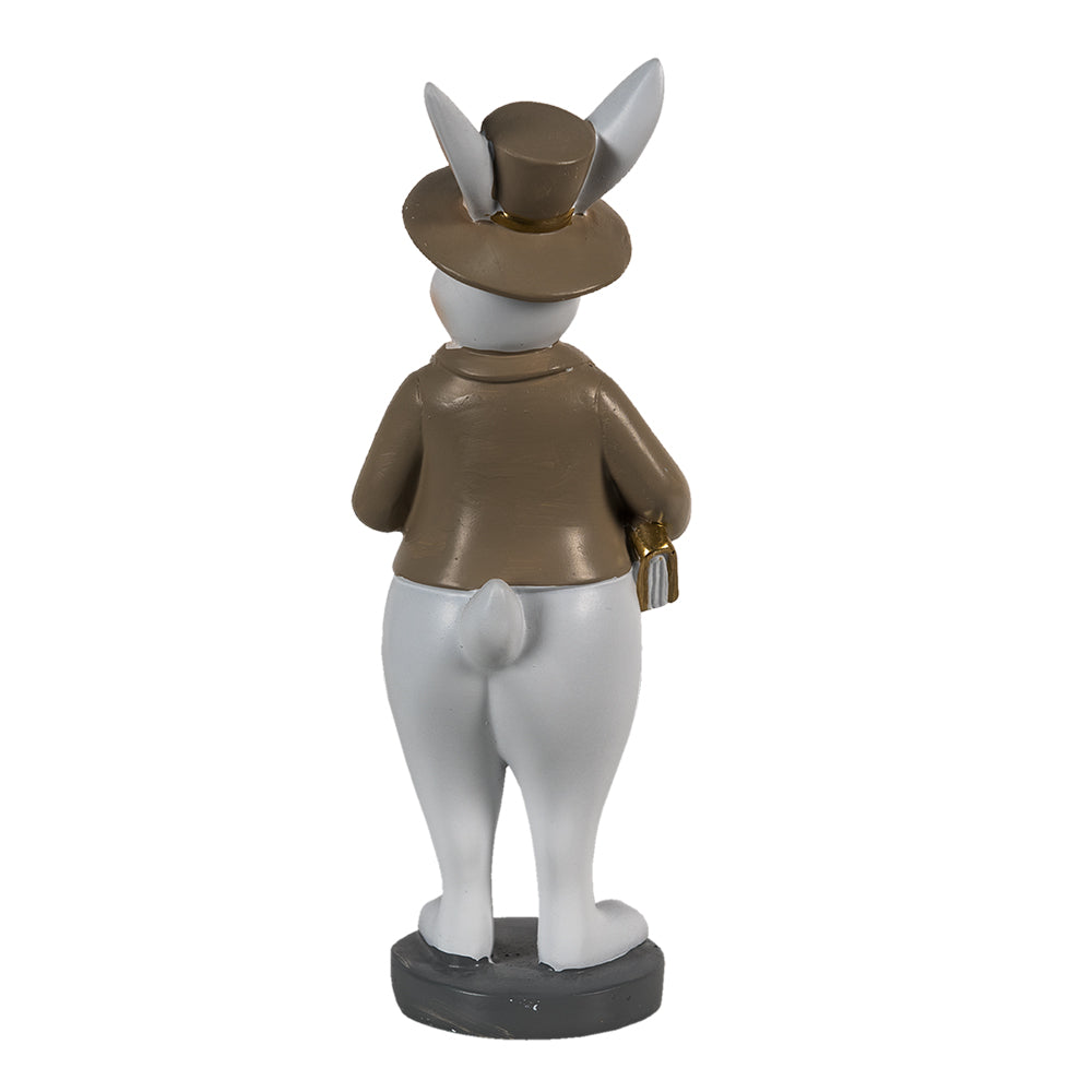 Decoratiune Paste Iepuras elegant cu papion polirasina 25 cm