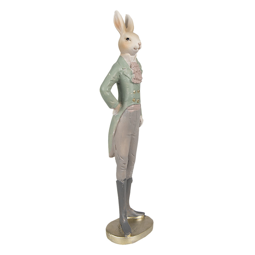 Decoratiune Pasti, iepuras in costum rustic, 40 cm