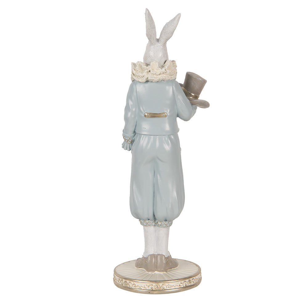 Decoratiune Pasti iepuras in costum bleu, 31 cm