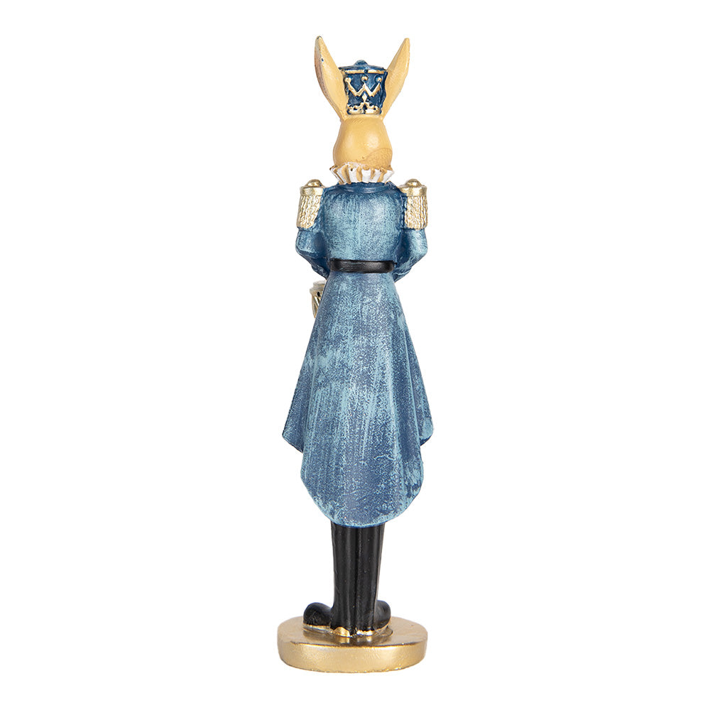 Decoratiune Pasti Doamna iepuras in costum albastru de ofiter, 18 cm