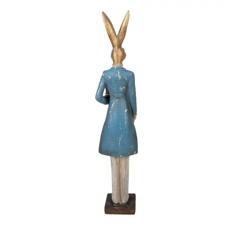 Decoratiune Pasti iepuras elegant cu frac si joben, model antichizat, 32 cm