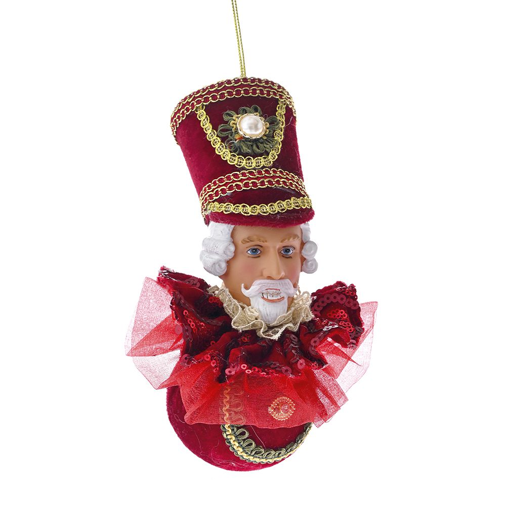glob de craciun visiniu cu figurina soldat de 25 cm pentru brad